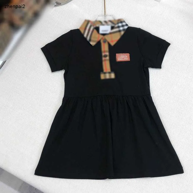 Lyxiga nyfödda jumpsuits Summer Toddler Dress Size 59-90 cm Baby Crawling Suit Short Sleeved Lapel Infant Bodysuit Girl Short Kirt 24 April