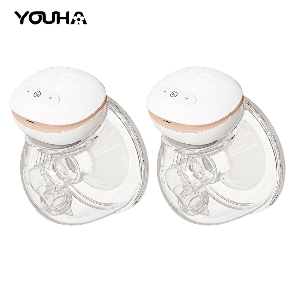 Enhancer YOUHA Electric Breast Pumps Silent Hands Free Wearable Milk Puller Portable Automatic Breastfeeding Milk Collector BPAfree