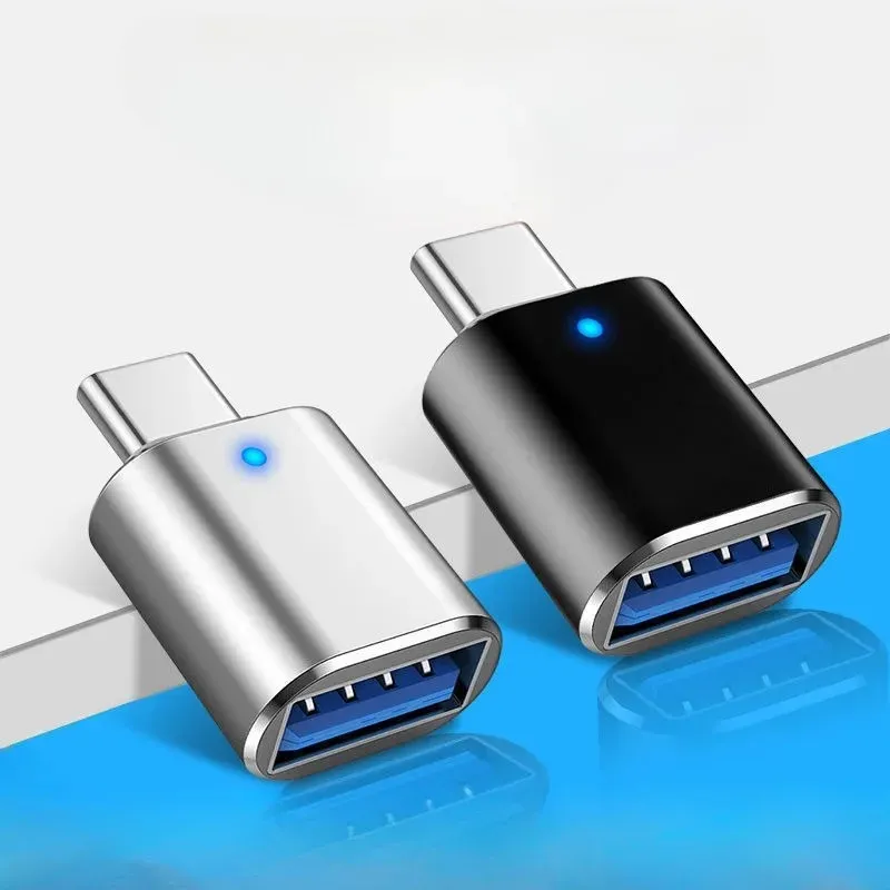 USB 3.0-C Tip C adaptör LED OTG-USB C USB-A-Mikro USB-A-Huawei Samsung için Kadın Konnektörü Xiaomi POCO Adaptörleri