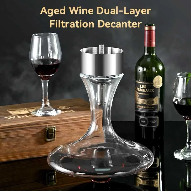 Outils de bar Double filtre à vin avec filtre séduisant en acier inoxydable Distributeur de cargaison de désintégration à l'air 240426