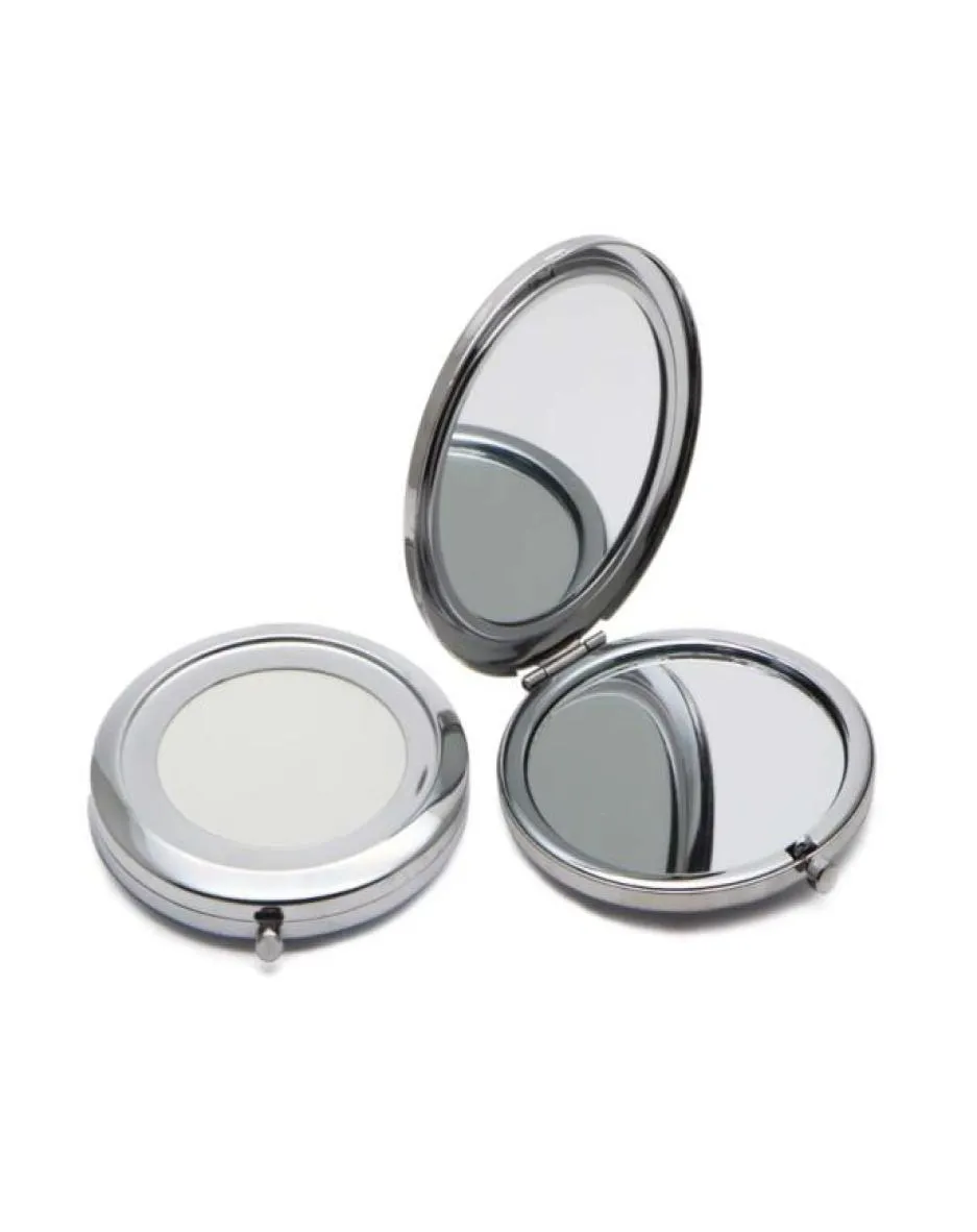 Miroir compact DIY Miroir cosmétique métallique portable 2x Couleur d'argent grossissement 184101 5126871