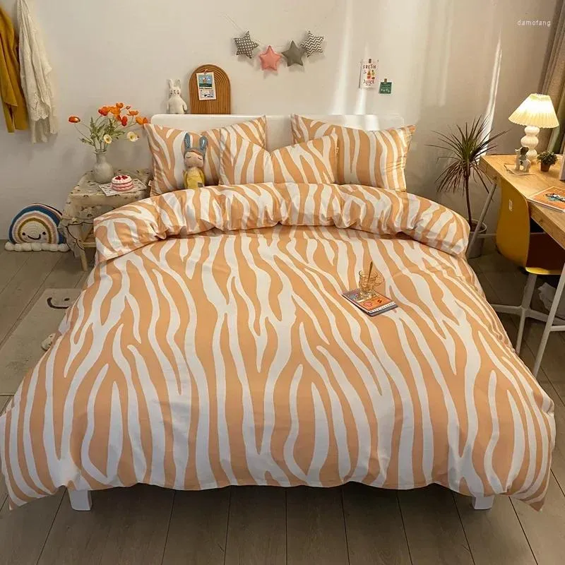 Bedding Sets Spring Black Zebra Stripe Set Cotton Heart Leopard Duvet Cover Bedlinen Bedclothes Modern Four Season Home Textile