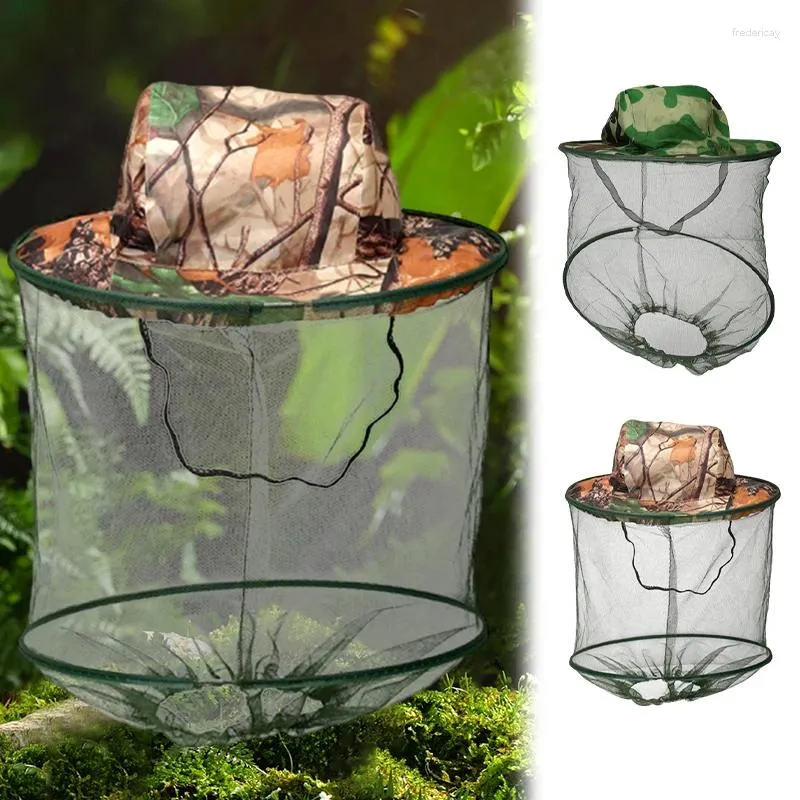 Beretten camouflage vishoed bijen houden insecten muggen netto preventie mesh mesh sunshade eenzame nek hoofdbedekking