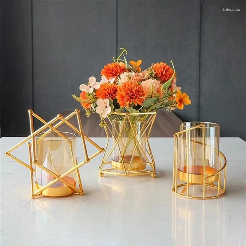 Vazen hydrocultuurglas vaas voor huizendecoratie betaalbare luxe ijzeren kunst eettafel tafelblad woonkamer ornamenten
