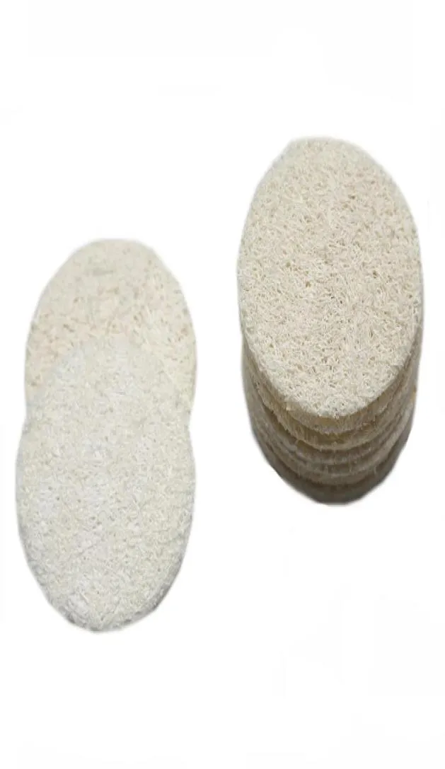 Almofadas faciais de bucha natural Remova remoção do lavador de esfoliação de face pad tamanho pequeno luffa loofa4770395