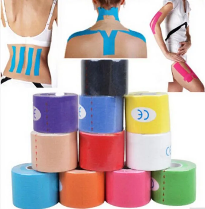 Nouveau arrivée 5cm x 5m Nouvelle kinésiologie kinesio rouleau coton élastique élassive muscle sport bandage bandage physio tension support 353448