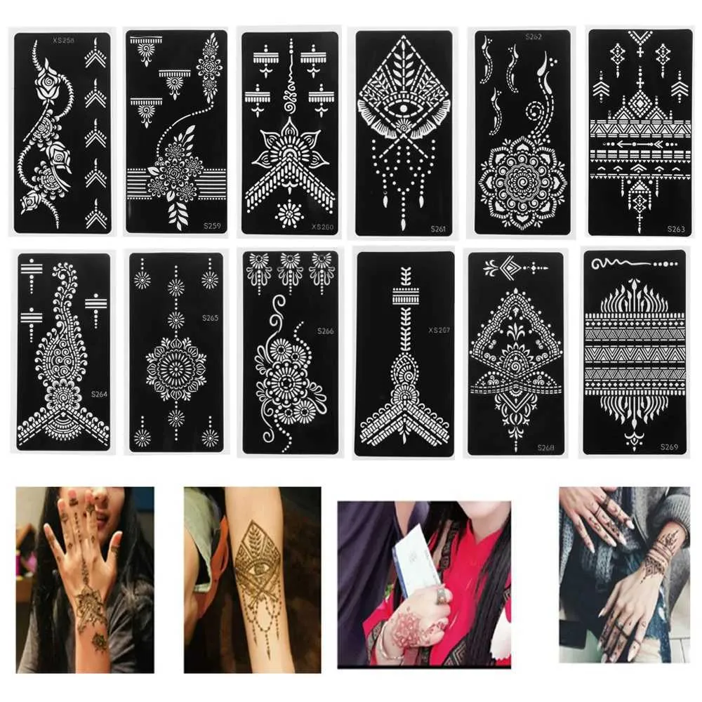 Transfert de tatouage Hot mode Henné Splacteur Tatouage Temporaire Tatoo Tatoo Tatoo Art Sticker Modèle Kit de peinture de mariage indien Tool 240427