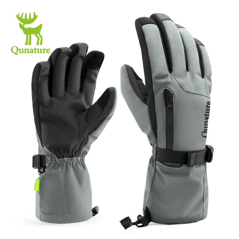 Gants gants de ski QUNATURES Gardez les hommes et les femmes chaudes des vélos de route de montagne à vent de la montagne Fullfinger Gants épaissis