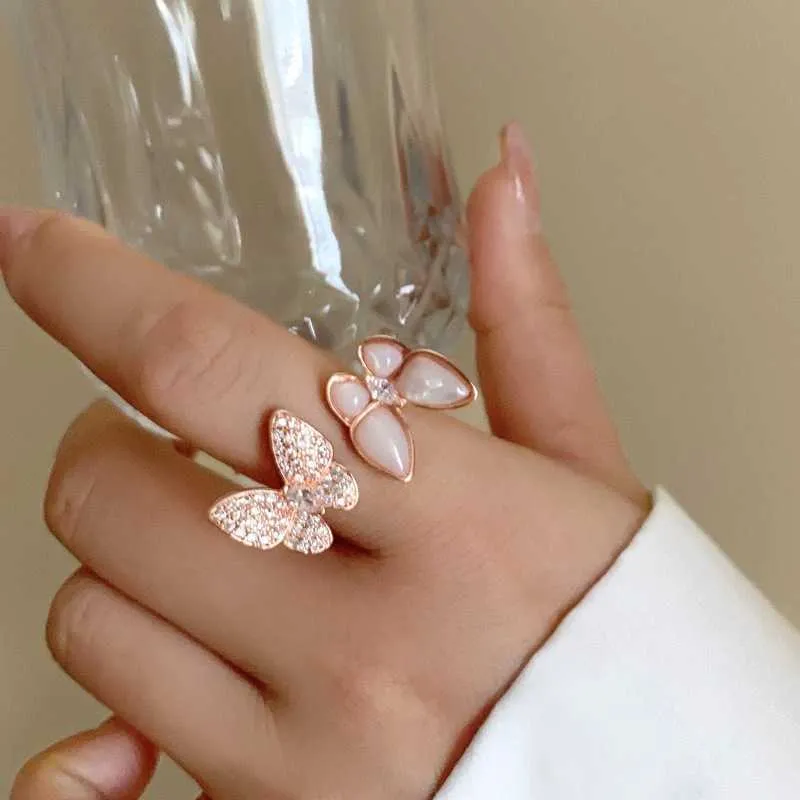 High cost performance jewelry ringsSuper Immortal Water with Romantic Butterfly Ring Feeling with common vnain