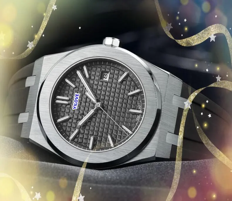 Mensagens elegantes de quartzo automático elegante relógios de bateria designer movimento de alta qualidade Montre dia relógio elegante borracha de aço inoxidável Relógio Presentes