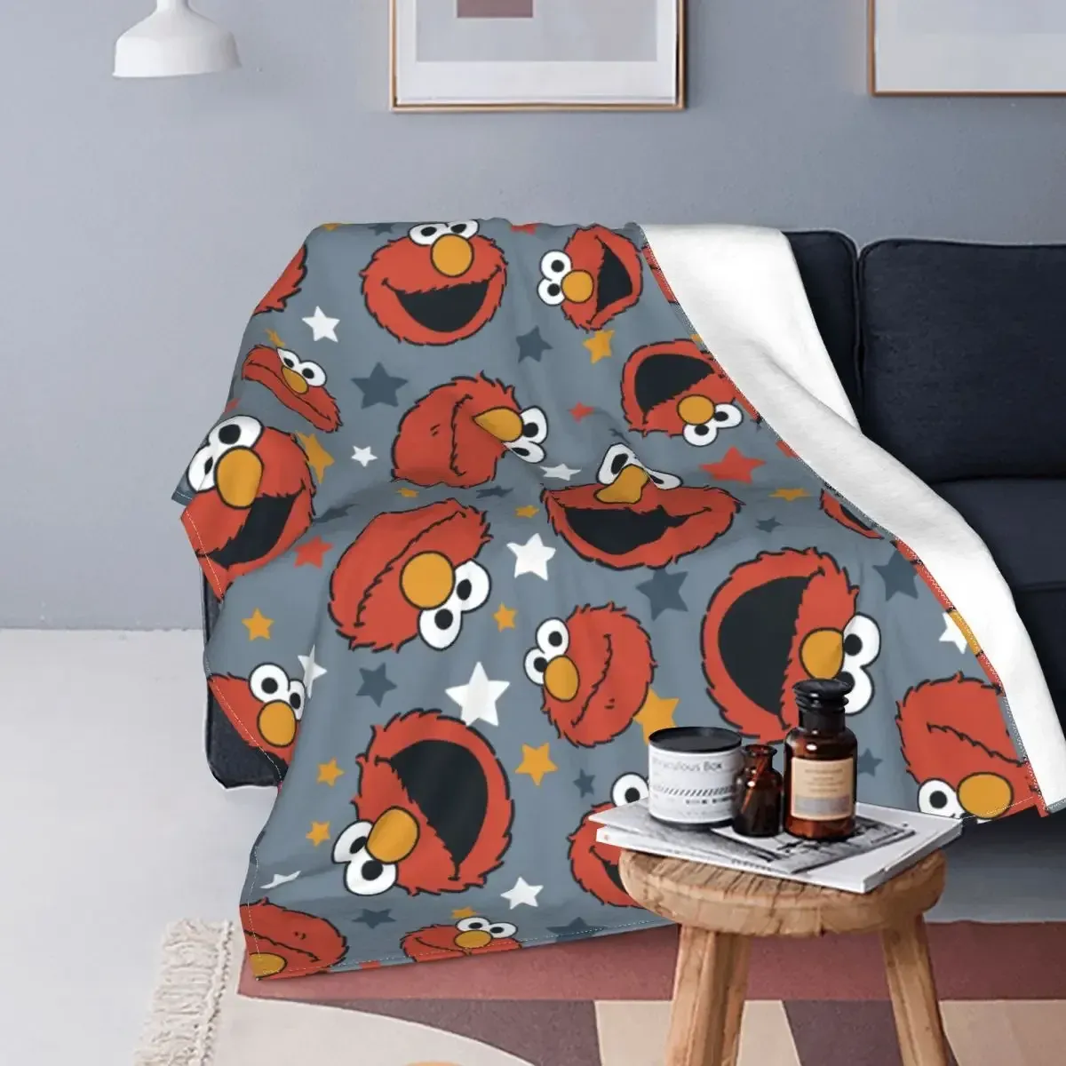 Définit les règles d'Elmos Star Cookies Monsters Coverts Fleece Winter Cartoon Multifonction Throwet pour literie