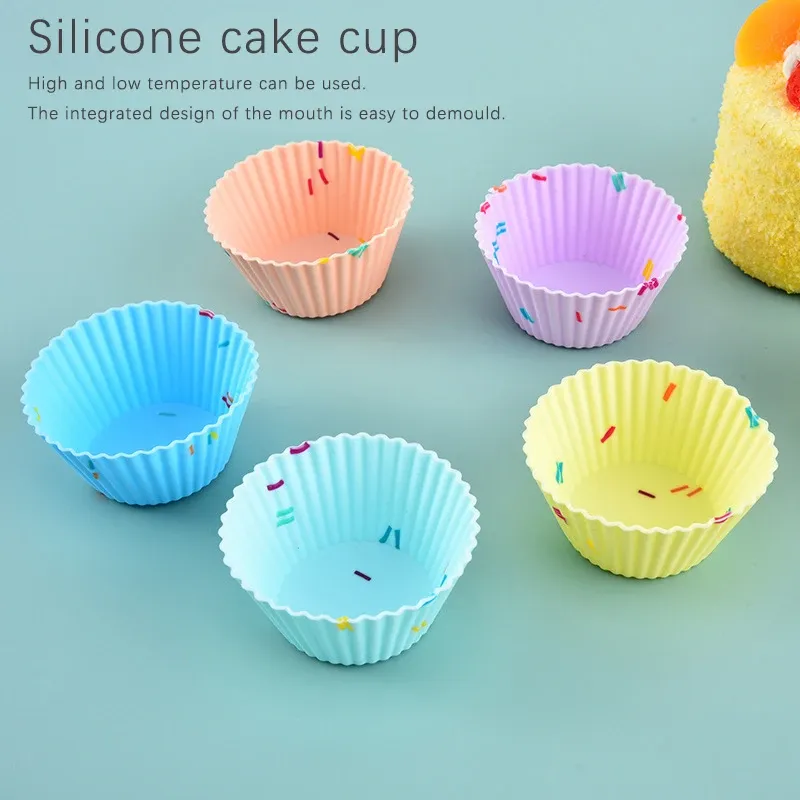 Formar 5/9st Silicone Cake Mögel Multishape Muffin Cupcake Baking Mögel Kök Kök Matlagning Bakeware Diy Muffins Decorating Tools