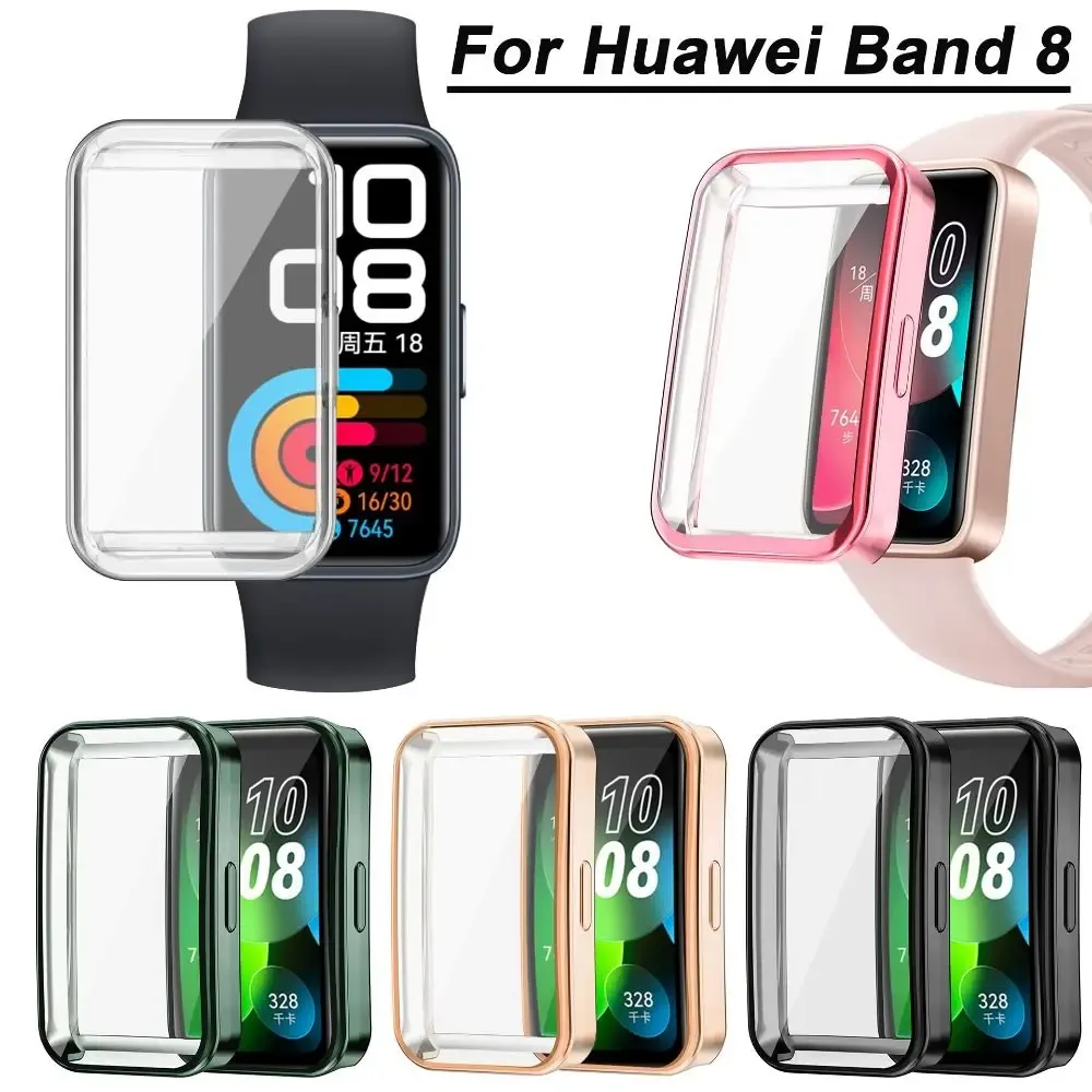 Geräte Bildschirmschutzfall für Huawei Band 8 Vollbeschwerde Stoßfänger weiche TPU -Schutzhülle für Huawei Band 8 Zubehör