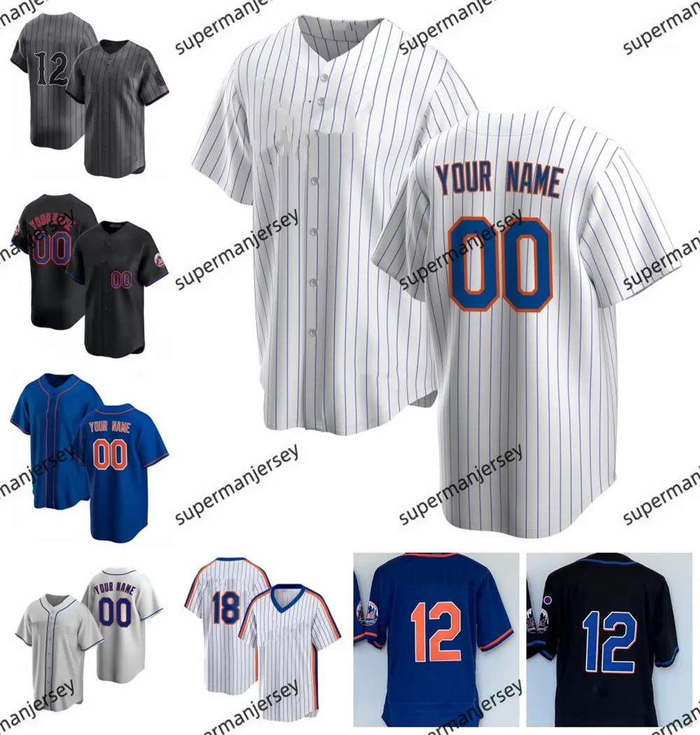 12 Francisco Lindor Pete Alonso Baseball Darryl Strawberry Jerseys Starling Marte Brandon Nimmo Daniel Vogelbach Mets Kodai Senga Francisco Alvarez Dwight Gooden