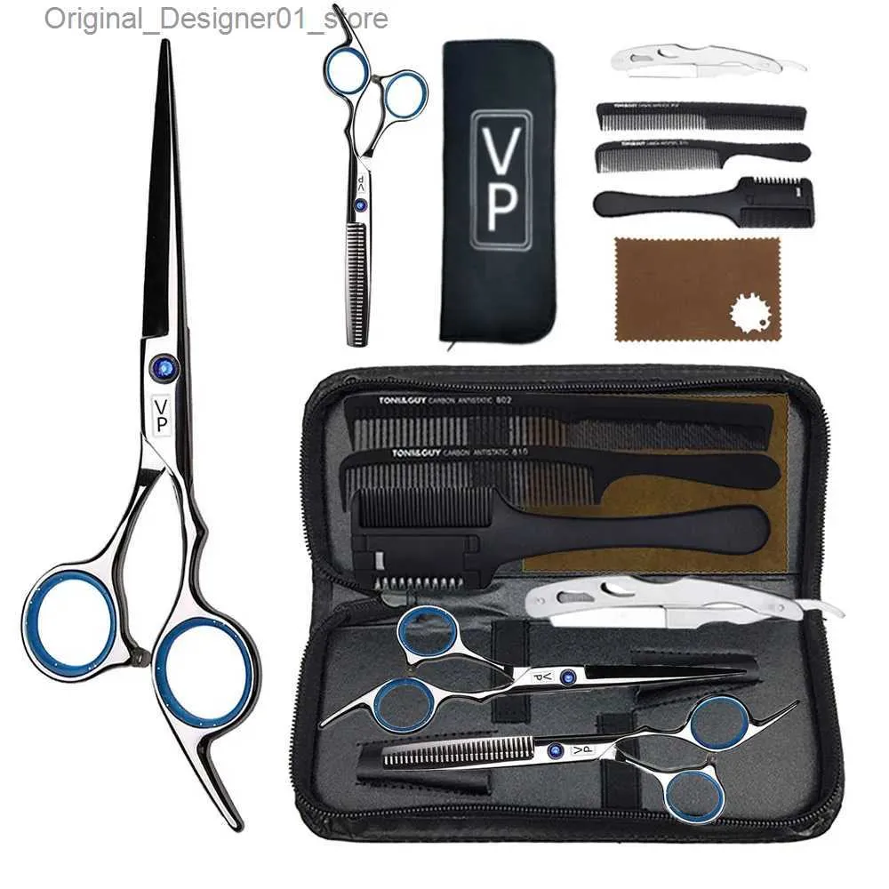 Hair Scissors Professional Barber 6 polegadas 440C Ferramentas de corte de corte de lojas Conjunto de salão de alta qualidade Q2404261