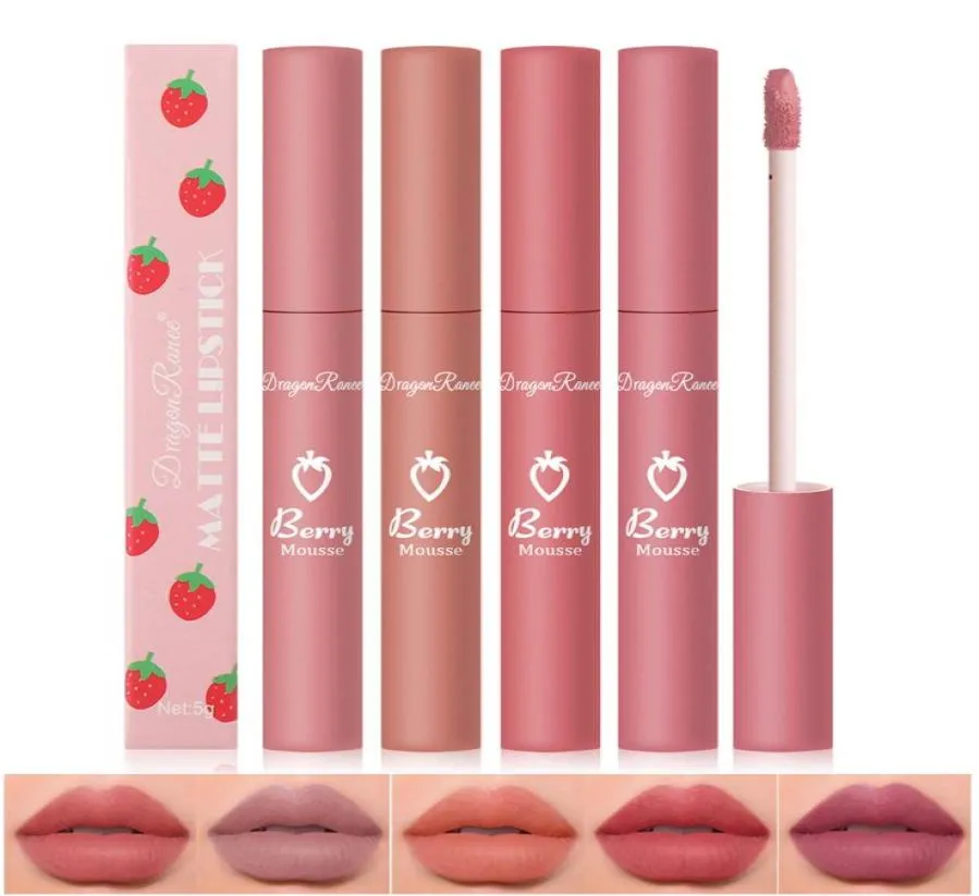 Berry Mousse Matte Lip Gloss Waterproof Long Lasting Liquid Lipstick Strawberry Lips Makeup8895259