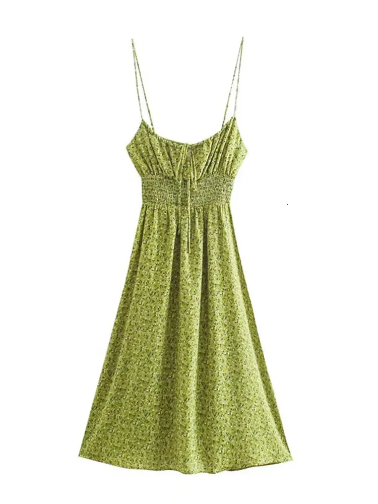 Mulheres Vestido Suspensa Salia Moda Vestidos de Verão de Verão Elastic Padrão Floral Padrão Vestido Dresso Longo BEM FINELHA LIMEIRA LIMBRA 240418