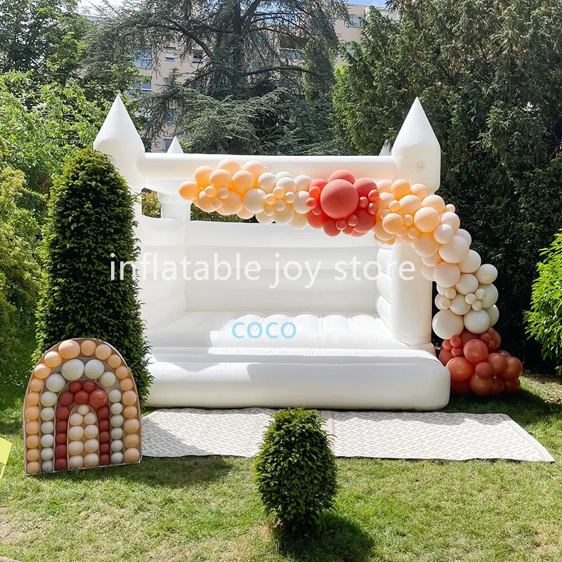 Activités de plein air 15x15ft-4.5x4,5m videur commercial Bouncer Bouncy Bouncy Castle White Jump House for Birthday Anniversary Party