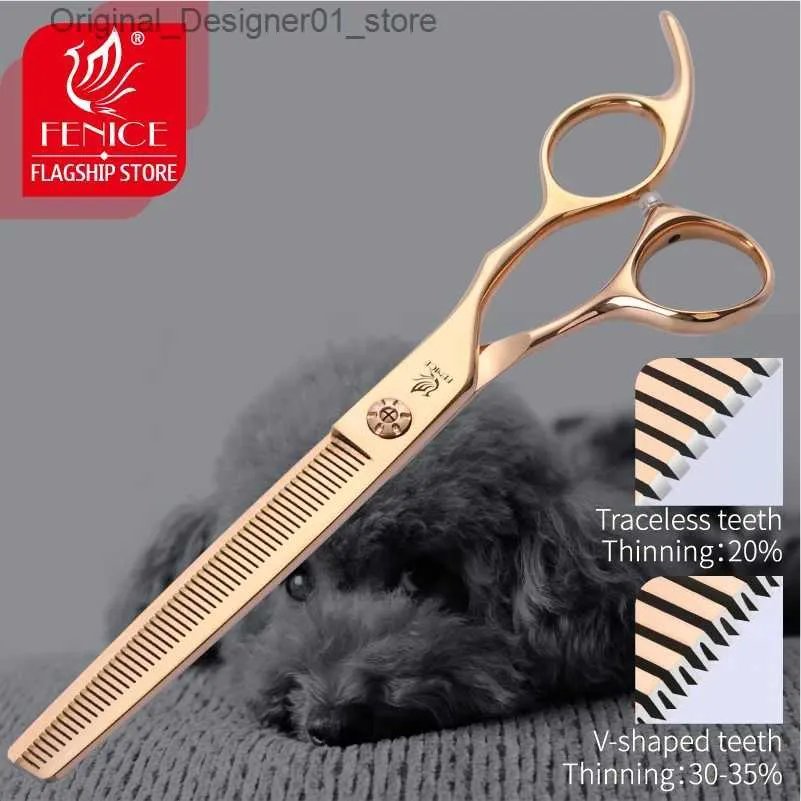 Tesoura de cabelo Fenice 6.5/7.0 beleza profissional de animais de estimação de cães finos de cães corte jp440c aço inoxidável Q240426