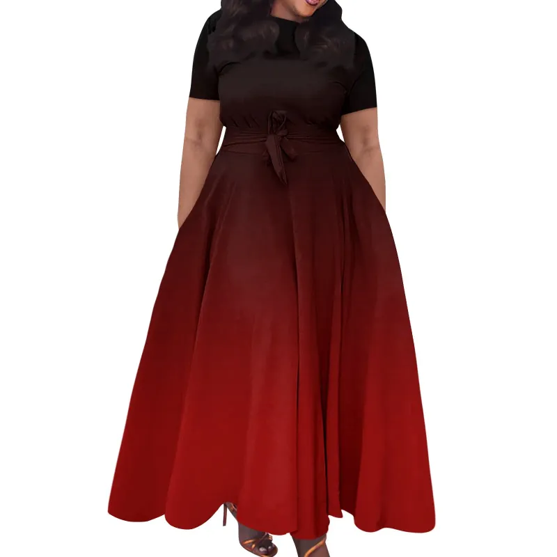 sachin and babi light blue dress Women's Plus Size Short Sleeve Dress Casual Pleated Swing Dresses with  Pockets main image 0