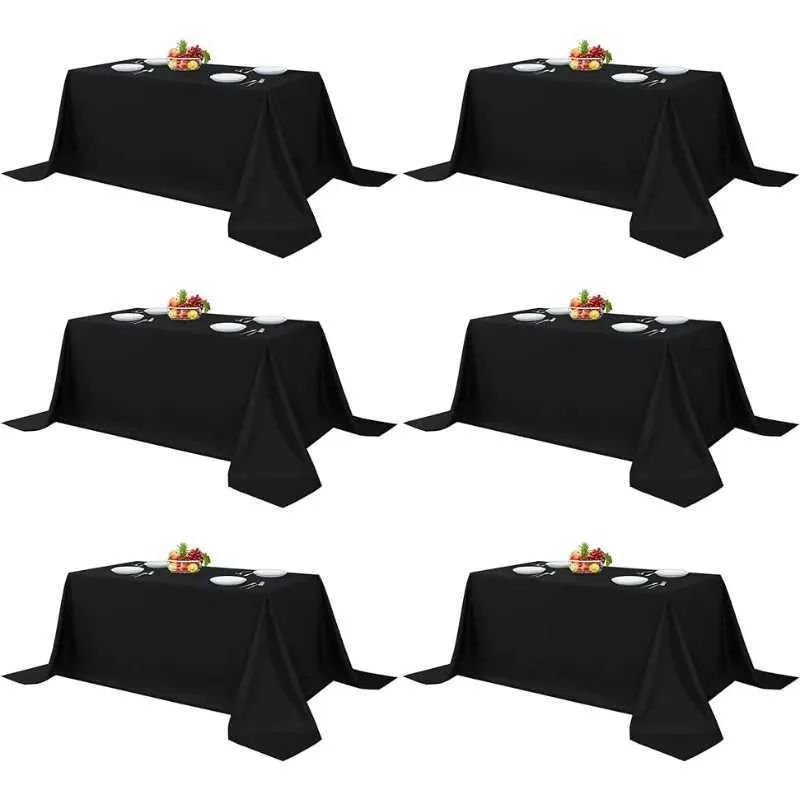 Panno da tavolo 6 pacchi di tovaglia da 90 x 132 pollici riutilizzabili ed eleganti in tessuto in poliestere adatto per le feste di matrimoni banchetti ed eventi formali 240426