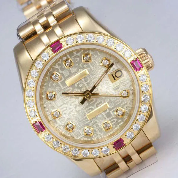 Diamante Dial Watch Designer de luxo masculino Automático ouro completo com diamante moldura de diamante-computer Dial Gold Man Diamond Stone 36mm Diamond Watch for Man Designer Watches
