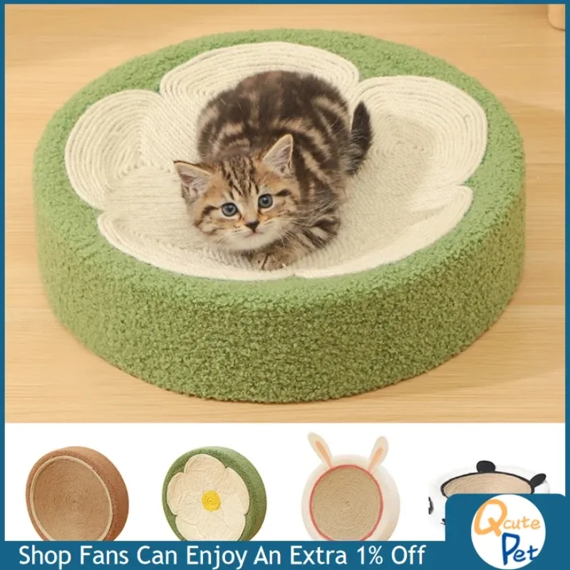 Toys Cat Scratcher 2 In 1 Cat Anti Scratch Bed Cute Shape Cat Scratching Bed Round Cat Scratch Protection Paw Toy Gatos Accesorios