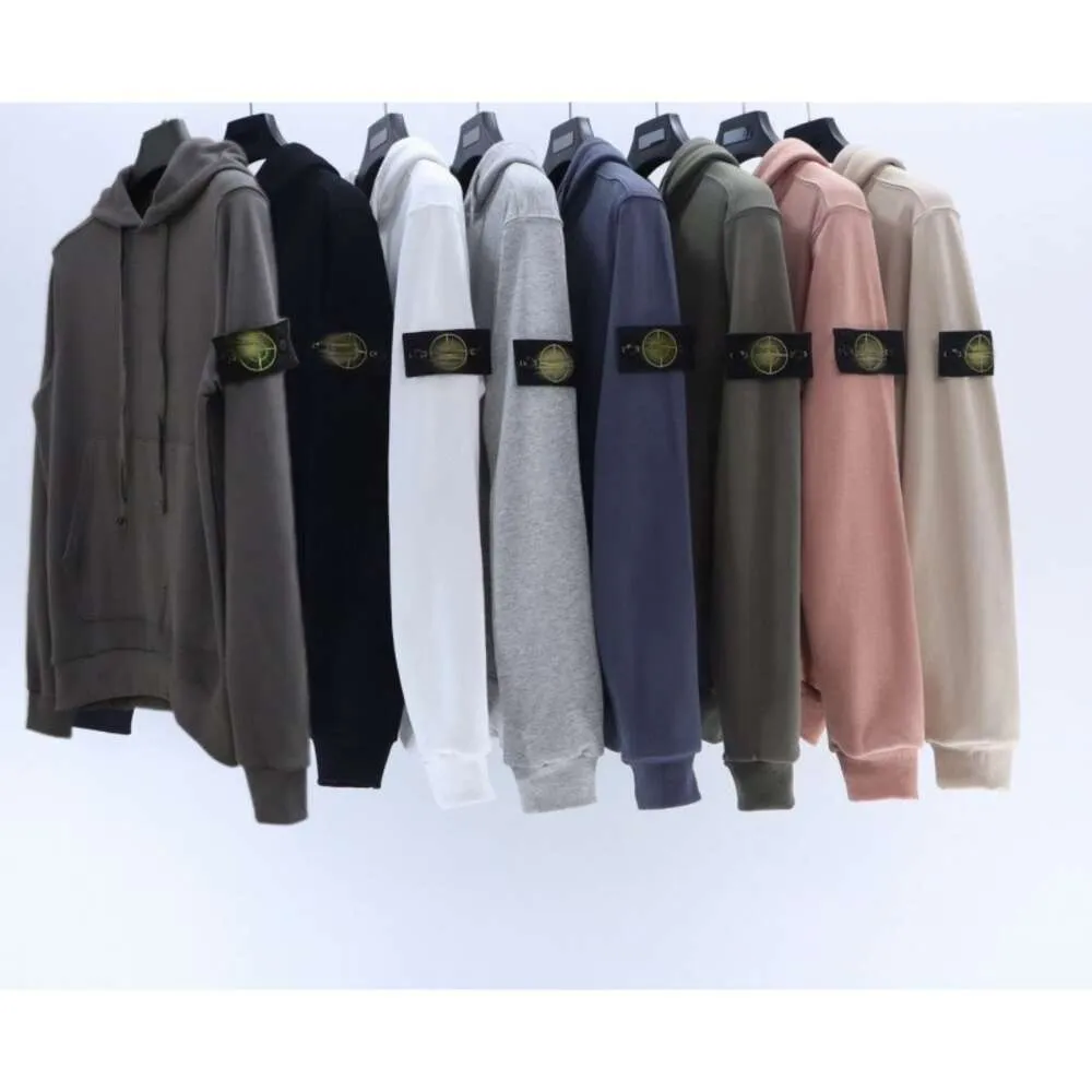 Chaopai Stone Cross Hoodie with Island Logo Printed Loose Round Neck Couple Coat for Trendy Men