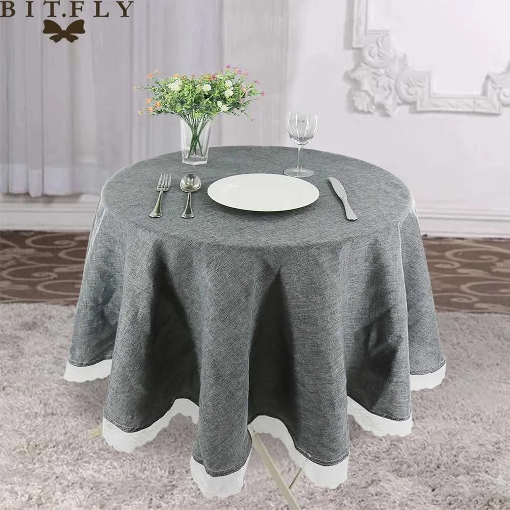 Table Cloth Home>Product Center>Product Center>Table Cloth>Round Wedding Party Table Cover>Imitation Linen Lace Table Cloth 240426