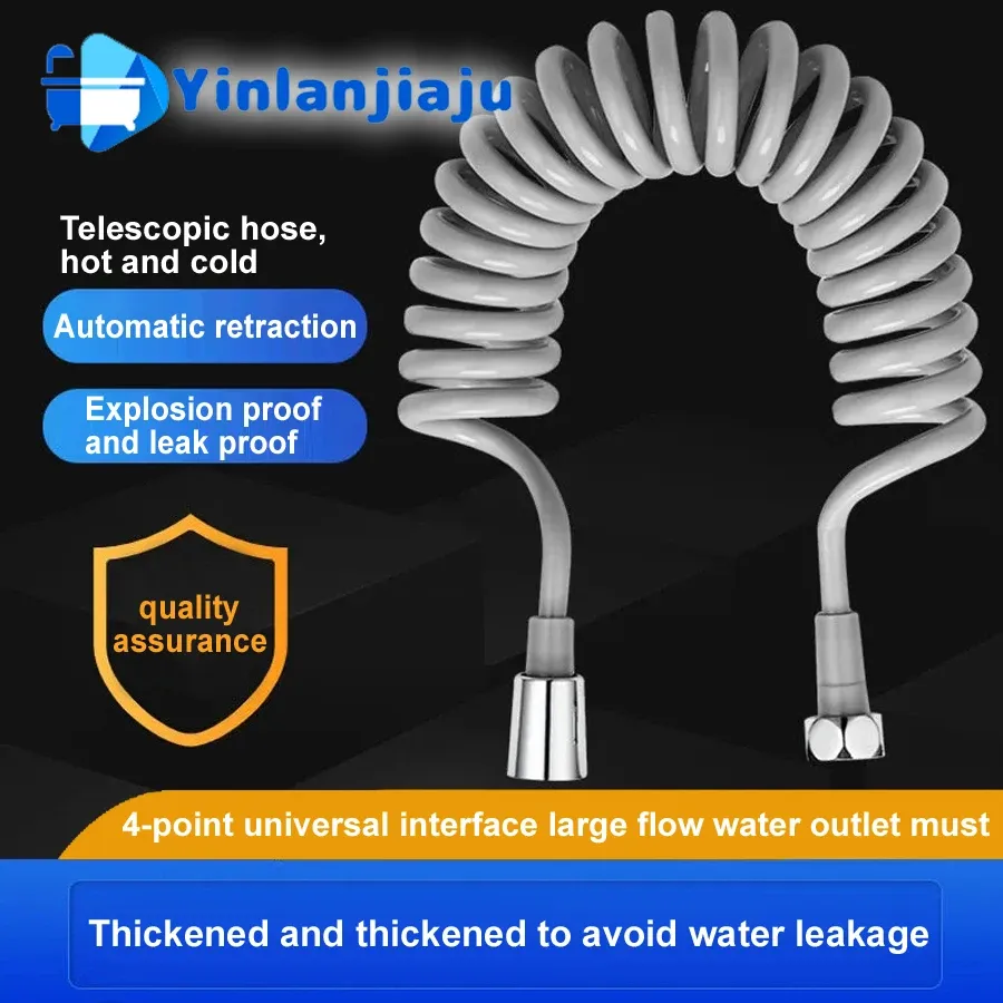 Kontrola 1,5 m ~ 8m Sprężyna Dysza prysznicowa zraszacza Elastyczna teleskopowa rurka toaleta bidet w sprayu Akcesoria łazienkowe