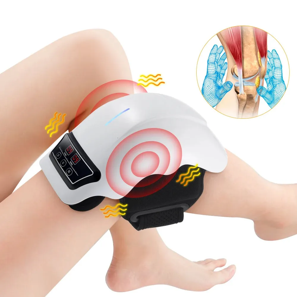 Электрическое нагревание коленное массажер Вибрирующее сжатие массаж подушки безопасности красный световой сустав мышцы мускулы для расслабления 240424