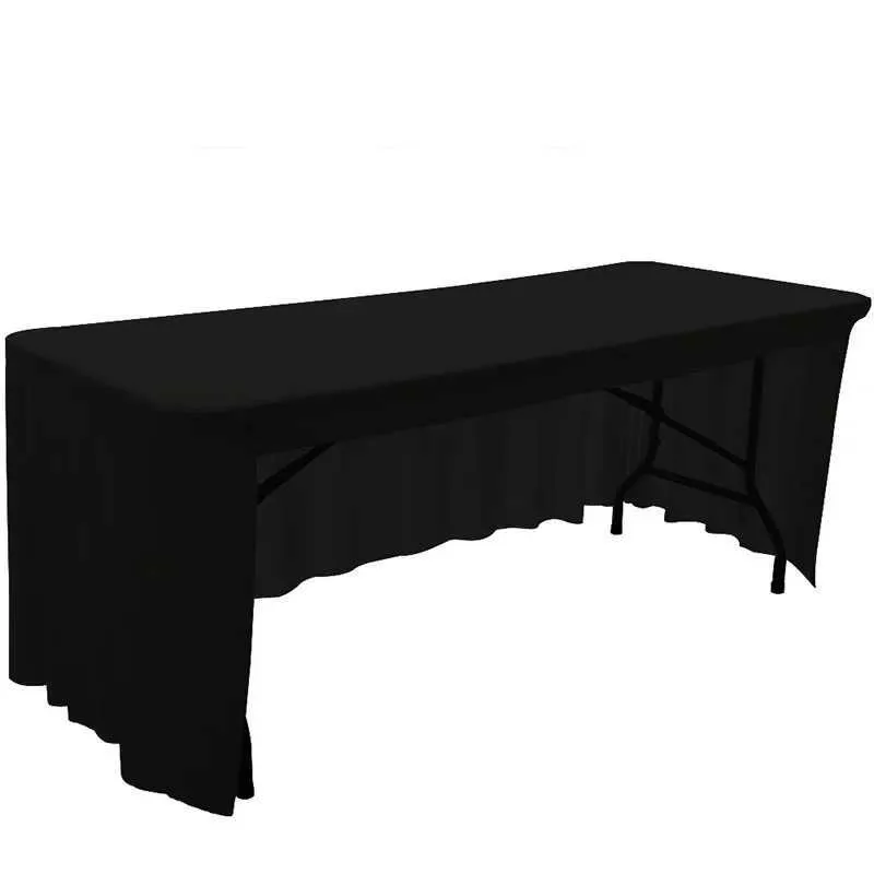 Table de table en spandex en spandex de nappe élastique 6 pieds 8 pieds nappe élastique Utilisé pour les banquets d'hôtel Mariages de table DÉCORATIONS BLANCHECHE 240426