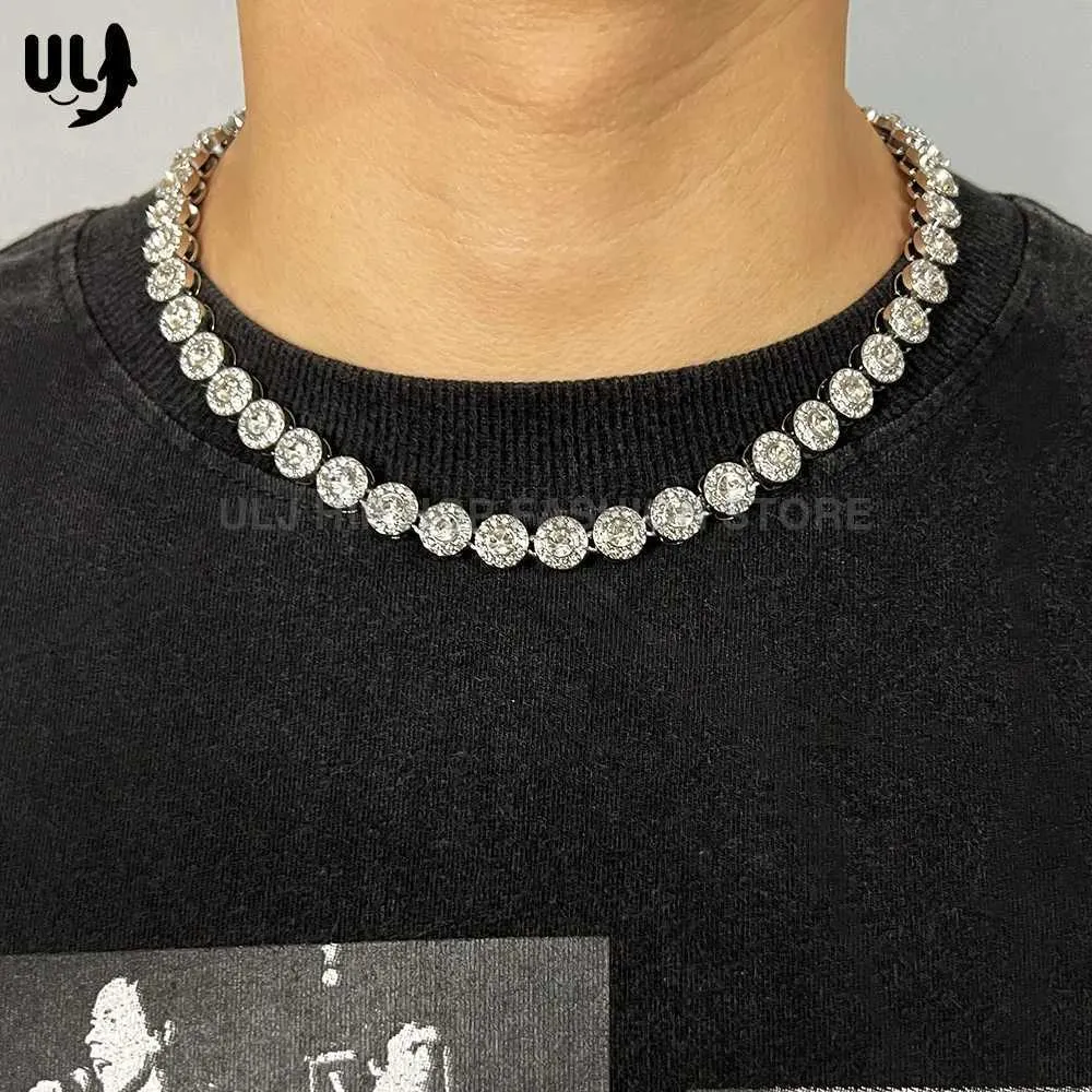 STRANDS Ulj Hip Hop Iced New 10mm ronde mousserende water diamant Cubaanse ketting ketting heren sieraden ketting 240424