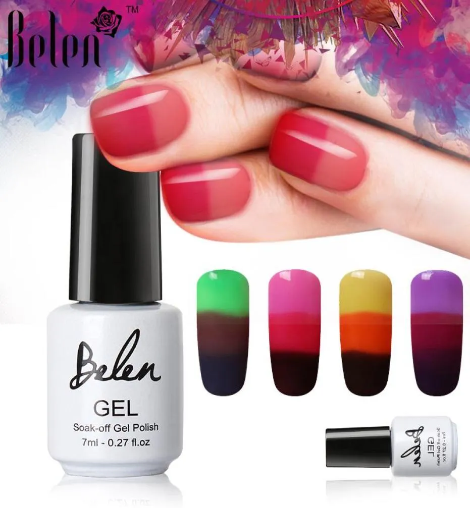 Belen 7 ml gel lack nagelgel polsk färg som byter kameleon temperatur nagellack termal3505451