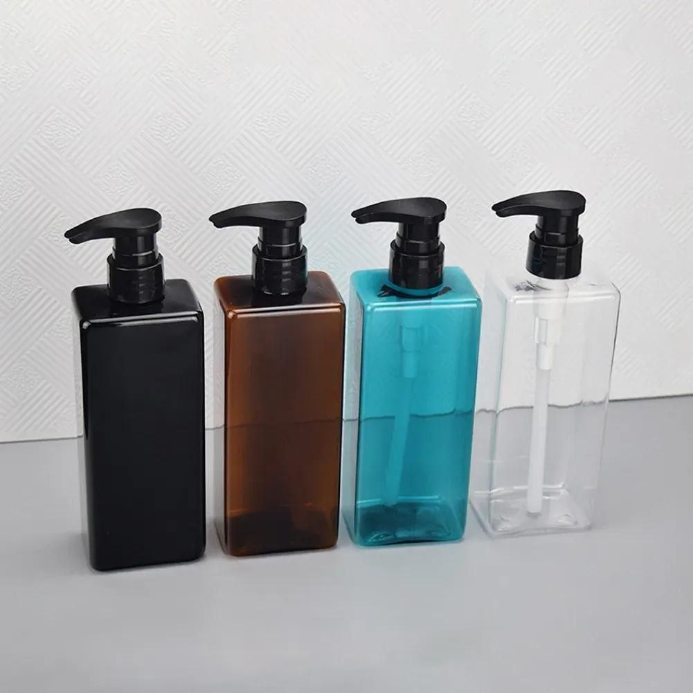 Bottles 500ml Square Liquid Soap Dispenser Shampoo Conditioner Bodysoap Gel Pump Bottle Bathroom Empty Lotion Container for Hand Soap