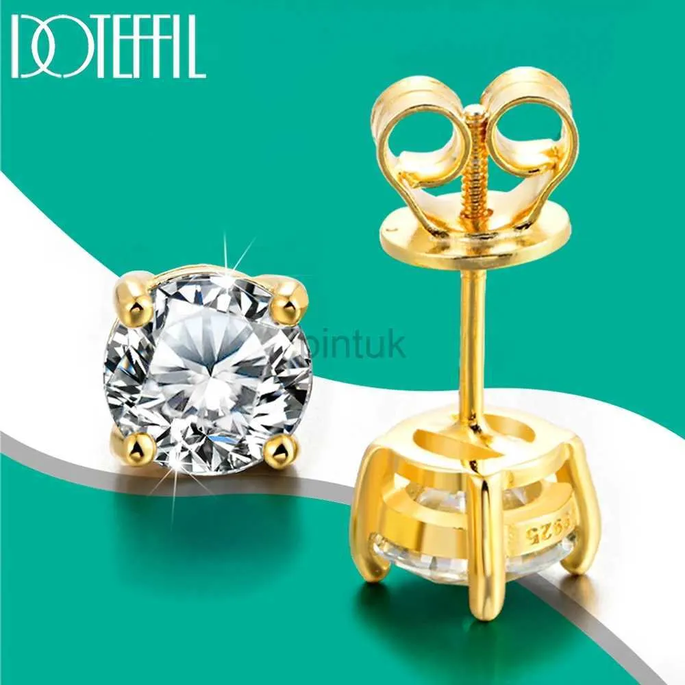 Stullo Doteffil D Colore 0,1-1 Carat Moissanite Purring Vite indietro per donne al 100% 925 Gioielli per matrimoni in oro in argento sterling D240426