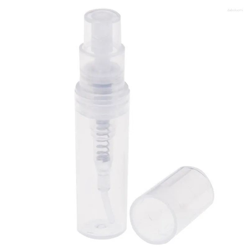 Speicherflaschen 100pcs 3ml Mini Klar plastische nachfüllbare Flasche tragbare Mundwasser -Probe Fläschchenkosmetikzerstäuber