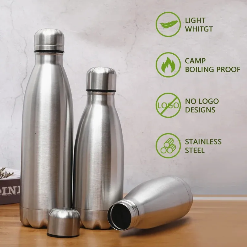 350/500/750/1000ml Stainless Steel Water Bottle Portable BPA free Water Drinking Bottle Gym Sports Cycling Drinkware Kids Gifts 240416