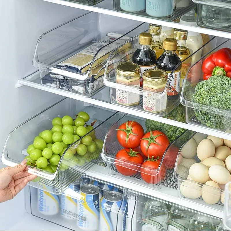 Bins Refrigerator Organizer Bin Food Fridge Storage Box Clear fridge organizer containers Freezer Pantry Cabinet kitchen Organizer