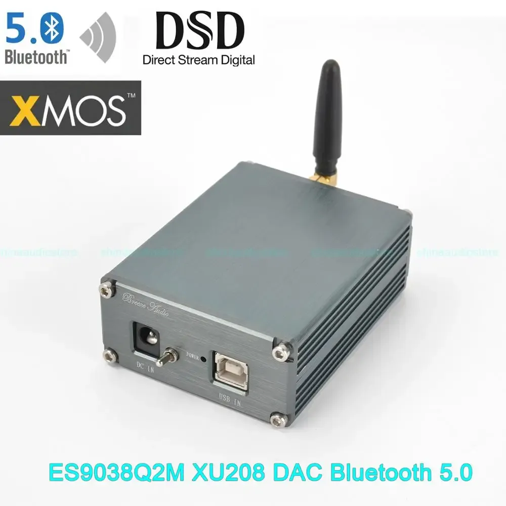 Amplificatore HIFI ES9038Q2M USB DAC CSR8675 Bluetooth 5.0 APTXHD XMOS XU208 ES9038 USB DSD DAC OUT