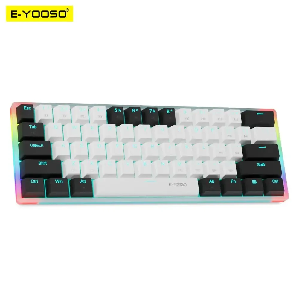 Unidades eyooso z11t USB Wired Mechanical Gaming Teclado Blue Red Switch 61 Keys jogador russo português brasileiro para laptop de computador