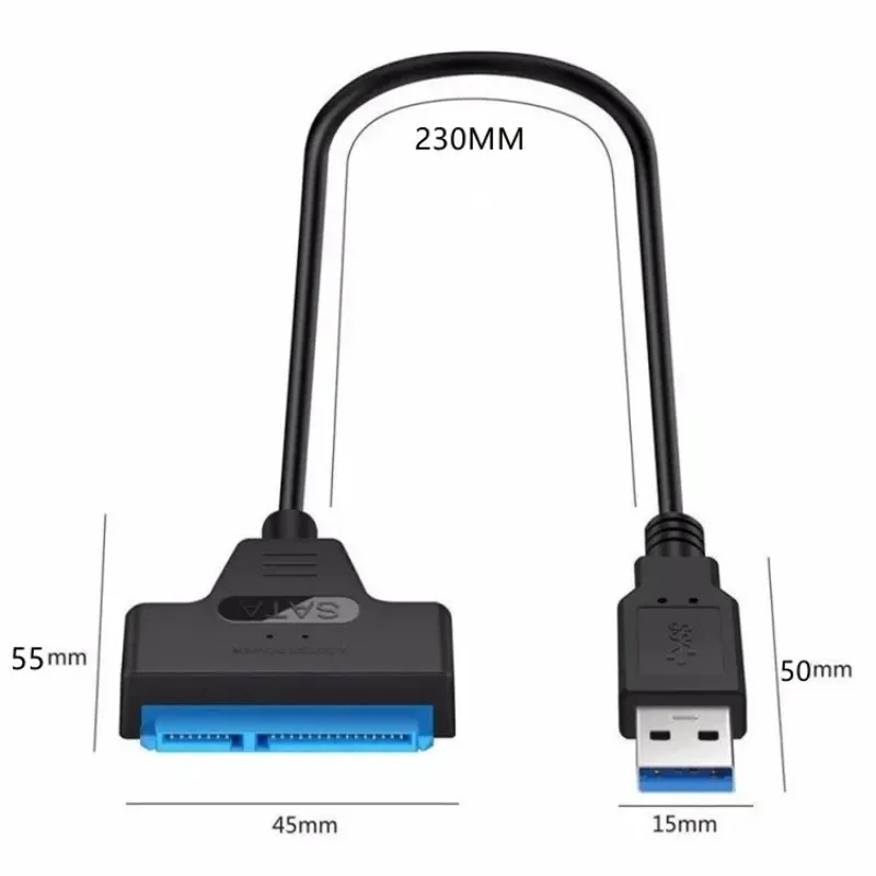 Ny 2024 SATA till USB 3.0 / 2.0 -kabel upp till 6 Gbps för 2,5 tum extern HDD SSD -hårddisk SATA 3 22 -stiftadapter USB 3.0 till SATA III Cordfor