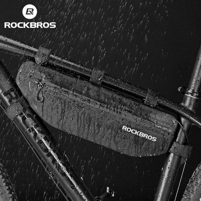 Rockbrosサイクリング自転車バッグトップチューブフロントフレームバッグ防水MTBロードトライアングルパニエディルトリックバイクアクセサリー240411