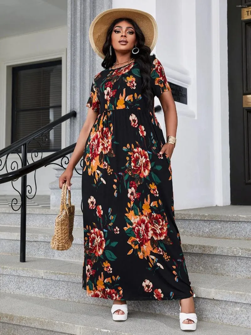 Plus size floral summer dresses hotsell