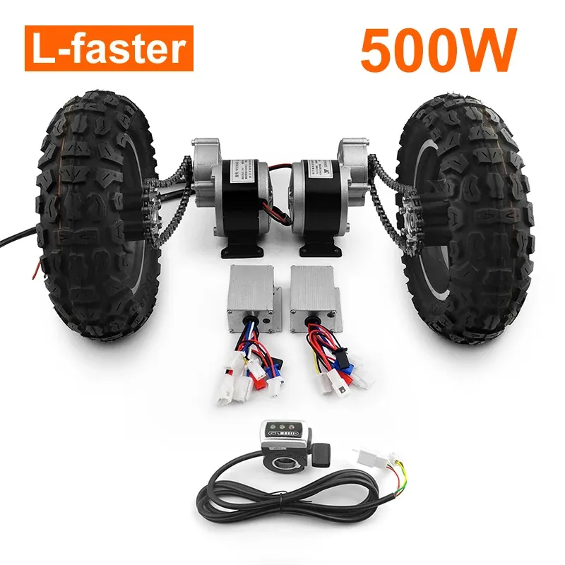 Part Lfaster 10 Inch Dual Drive Air Wheel Reverse Electric Conversion Kit Easy Carry 200kg For Ebike Barrow Trolley Flatbed Cart