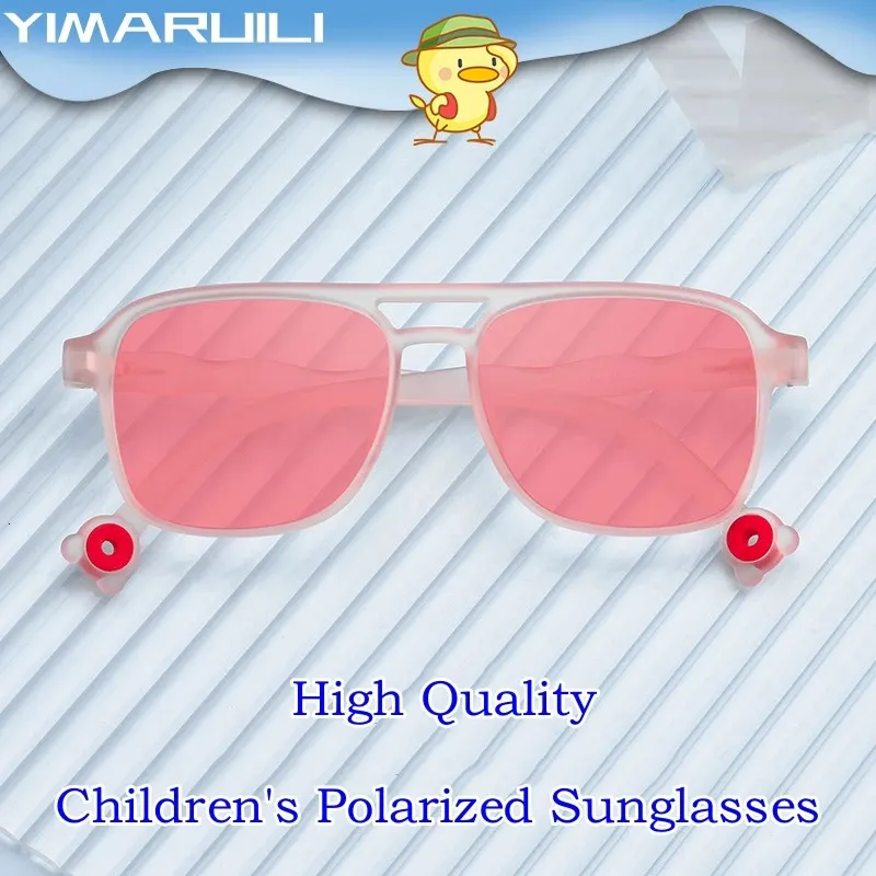 Yimaruili أزياء نظارة شمسية مرنة رجعية مزدوجة شعاع الخفيف فائق الضوء المضاد للاستقطاب اطفال 240419