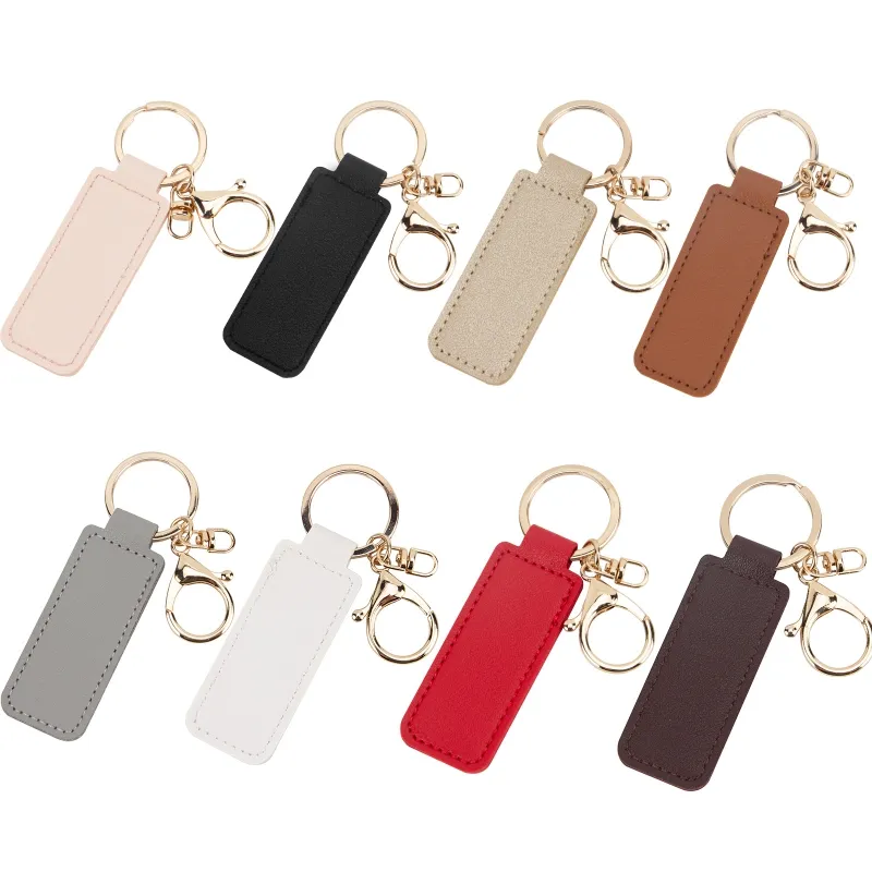 2024 New DIY leather keychain pendant Leather tag keychain Vintage listing key link car pendant