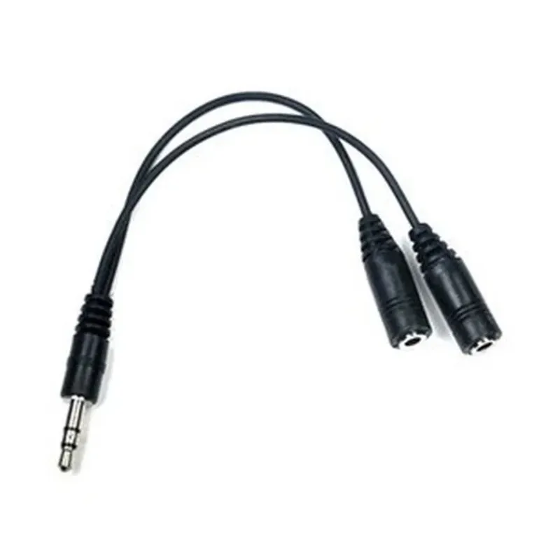 Y splitter kabel 3,5 mm 1 hane till 2 dubbel kvinnlig ljudkabel för hörlurens headphone mp3 mp4 stereo plug -adapter jack