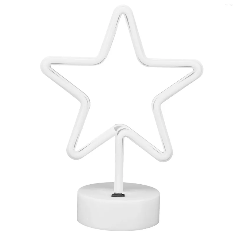 Lampy stołowe LED Neon Light Creative FivePointed Star Warm Lampa Dekoracja sztuki na urodziny w sypialni przyjęcie weselne