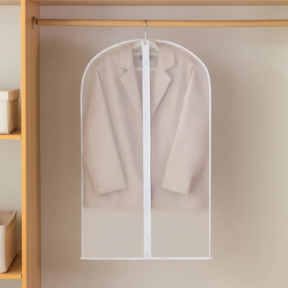 Kläder dammväska transparent tvättbar hängande väska kappa damm täcker kläder efterbehandling skyddande fodral